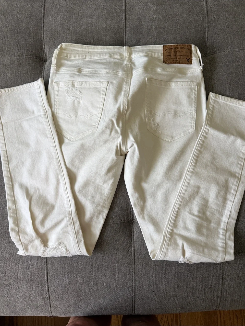 American Eagle Outfitters Extreme Flex Skinny Jeans in Off-White 30/34